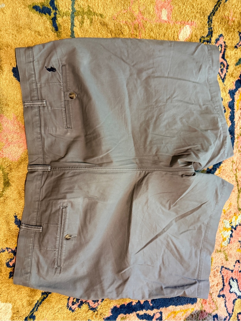Polo by Ralph Lauren Men’s Slate Gray Flat-Front Chino Shorts